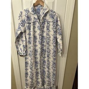 Vintage Cottagecore Nite Mates Flannel Long NightGown  Size S Floral Cotton